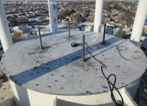 3-axis USB accelerometer installed at the top of a telecom tower